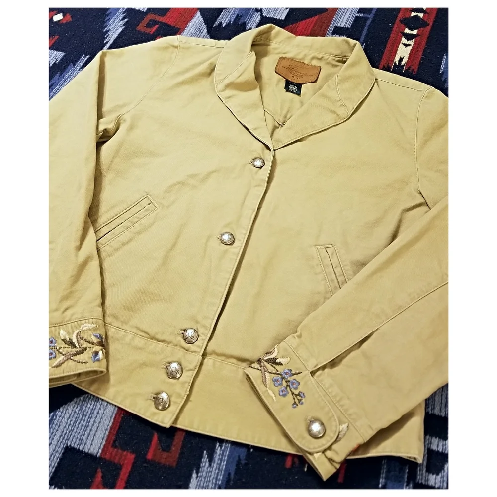 RALPH LAUREN WESTERN STYLE EMBROIDERED CANVAS JACKET- WOMEN'S SIZE MEDIUM - Picture 5 of 9